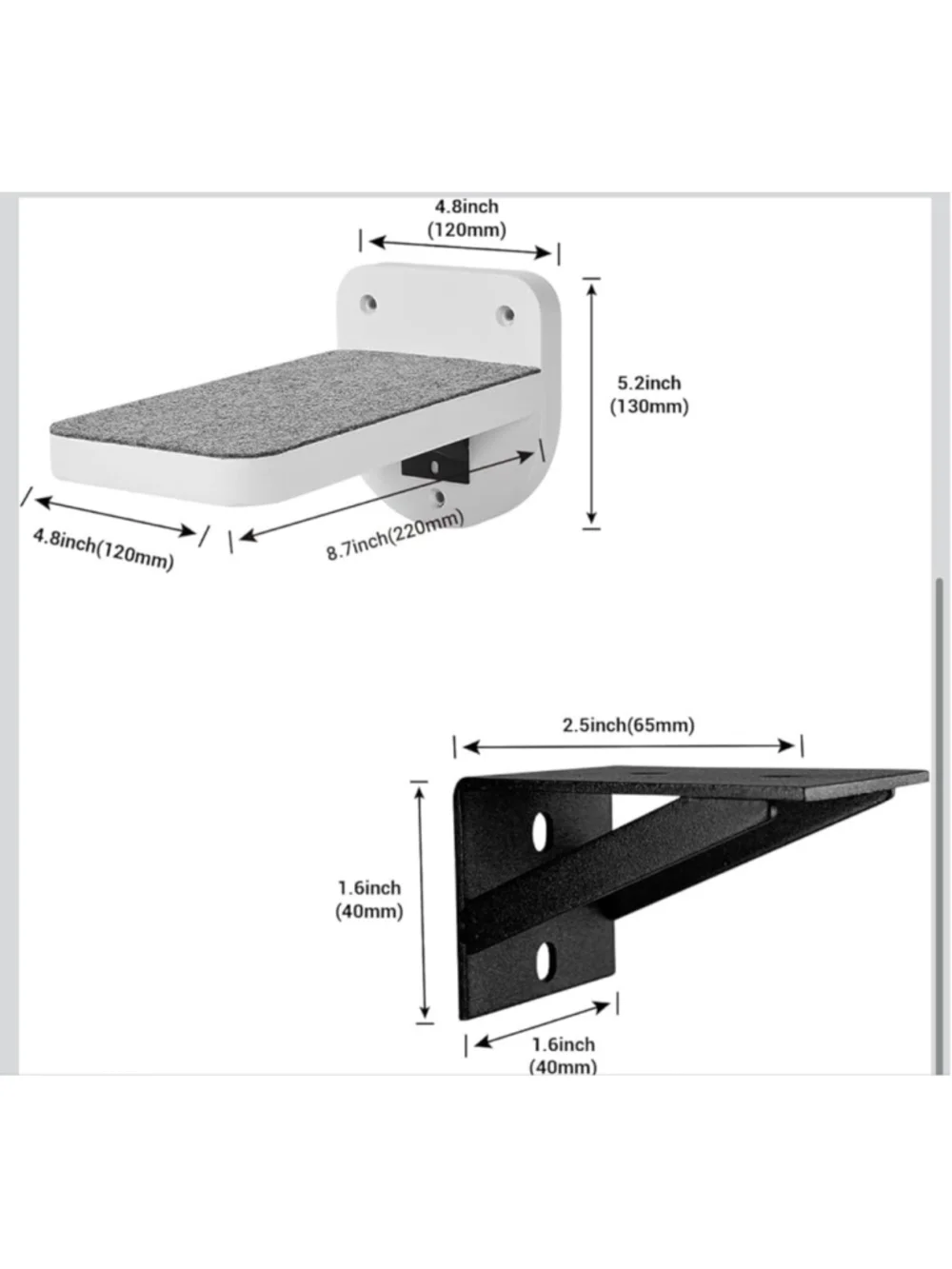 NEW Set of 3 Wood Cat Steps for Wall Mounted Cat Shelves Perch Holds 30 lbs